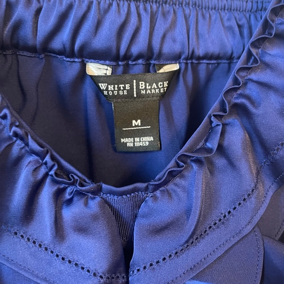 White House Black Market Blue Ruffle Cami - Picture 3 of 7